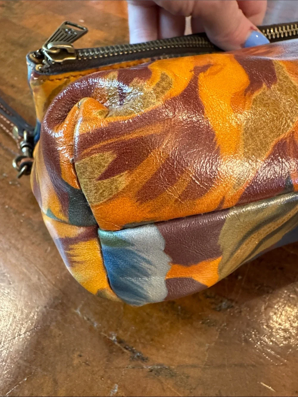 Patricia Nash Floral Fold-Over Wristlet in Yellow, Blue, Green, Brown